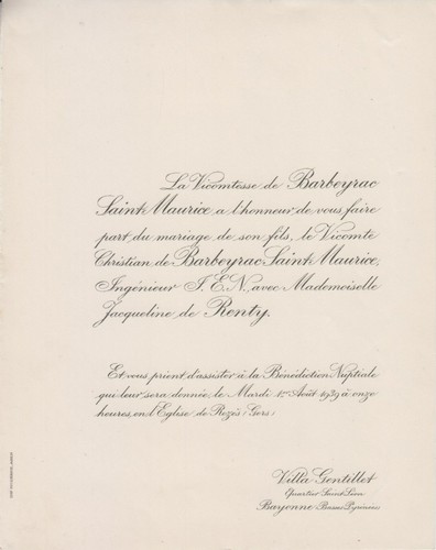 1939 faire part mariage - faire-part,
